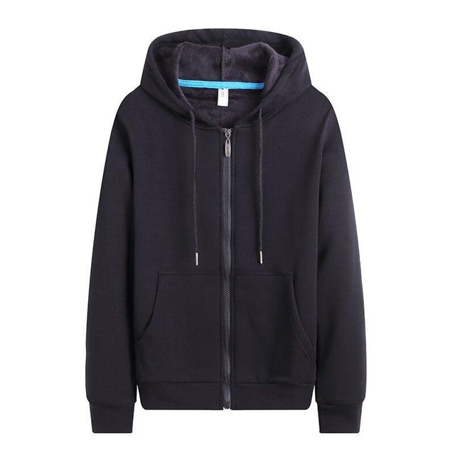 Sweatshirt mit Reißverschluss für Frauen in einer Farbe-Bombardina.de