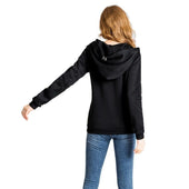 Damen-Sweatshirt mit Reißverschluss und Metallkreisen-Bombardina.de