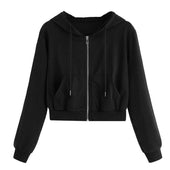 Kurz geschnittenes Damen-Sweatshirt mit Reißverschluss-Bombardina.de