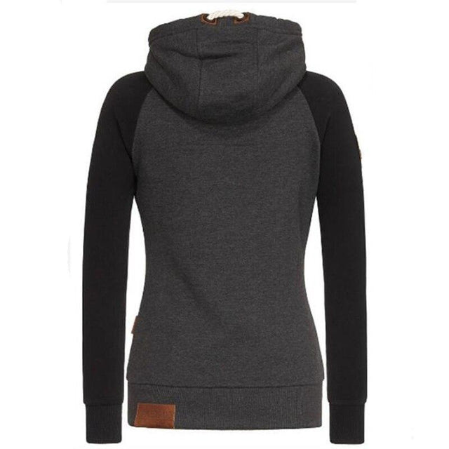 Damen-Reißverschluss-Sweatshirt mit braunen Elementen-Bombardina.de