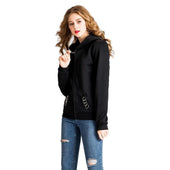 Damen-Sweatshirt mit Reißverschluss und Metallkreisen-Bombardina.de