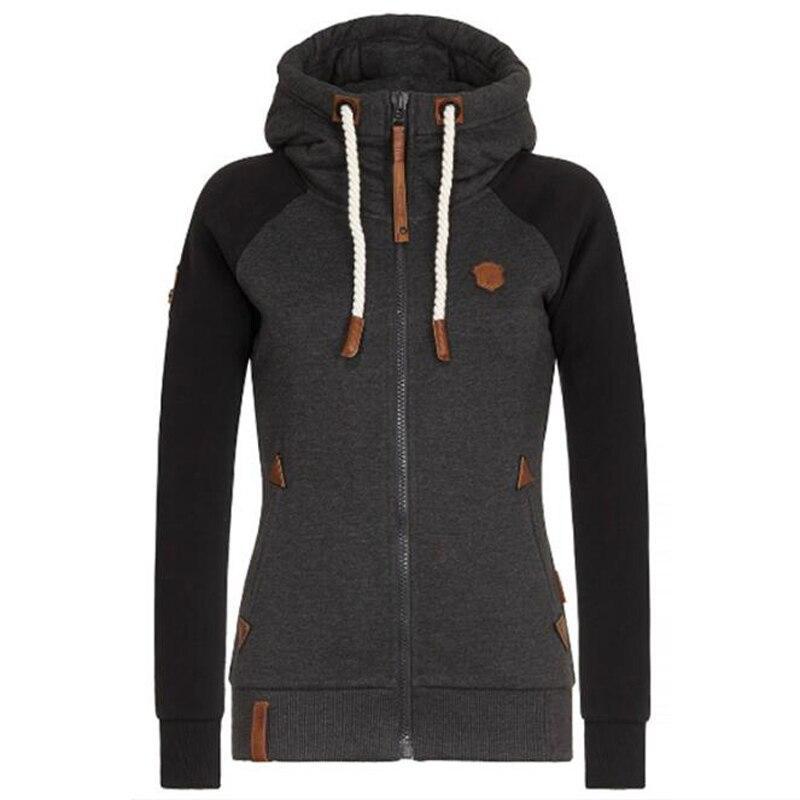 Damen-Reißverschluss-Sweatshirt mit braunen Elementen-Bombardina.de