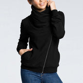 Asymmetrisches Damen-Sweatshirt mit Reißverschluss-Bombardina.de
