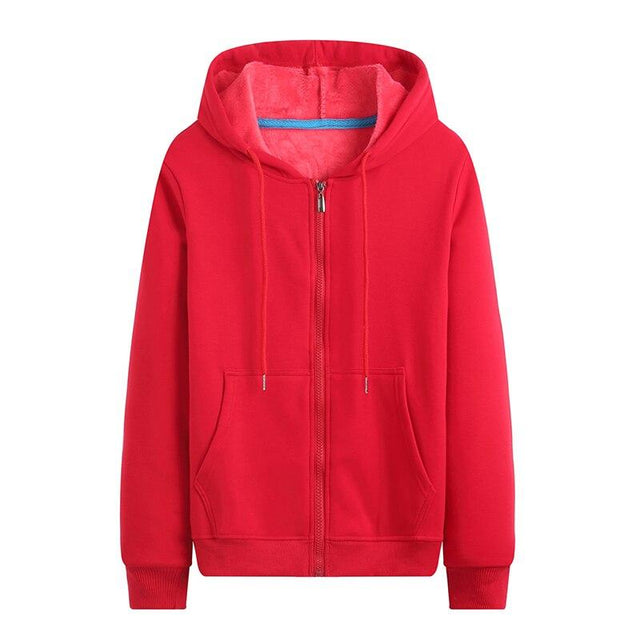 Sweatshirt mit Reißverschluss für Frauen in einer Farbe-Bombardina.de