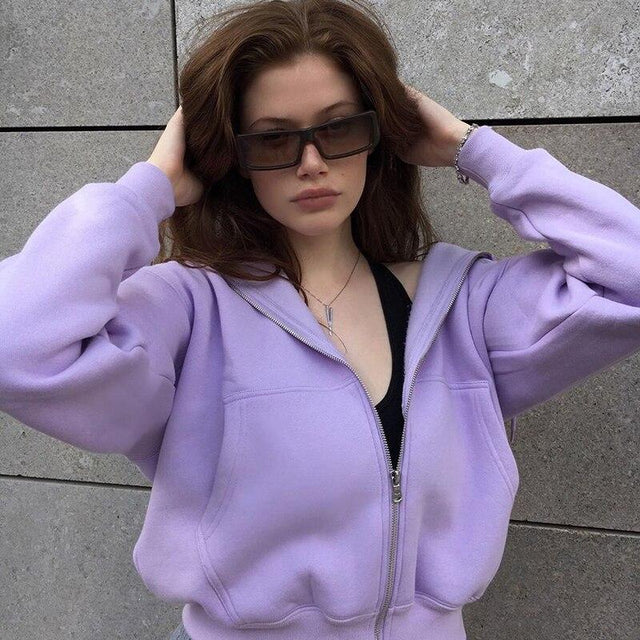 Kurzes Damen-Sweatshirt mit Reißverschluss-Bombardina.de