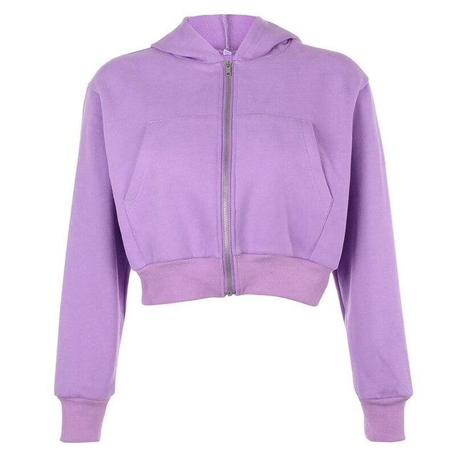 Kurzes Damen-Sweatshirt mit Reißverschluss-Bombardina.de