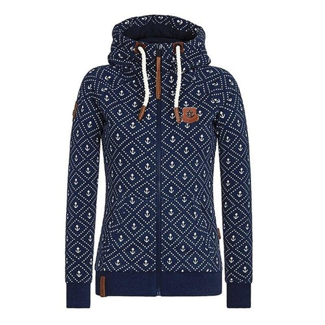 Damen-Sweatshirt mit Reißverschluss und Ankermotiv-Bombardina.de