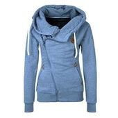 Asymmetrisches Damen-Sweatshirt mit Reißverschluss-Bombardina.de