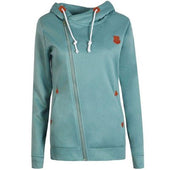 Damen-Sweatshirt mit Reißverschluss und schrägem Reißverschluss-Bombardina.de