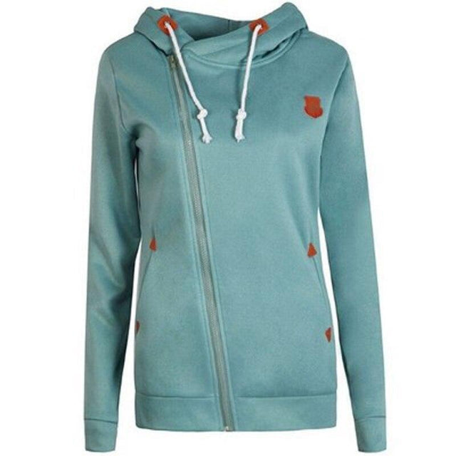 Damen-Sweatshirt mit Reißverschluss und schrägem Reißverschluss-Bombardina.de