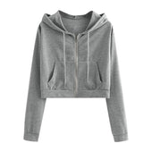 Kurz geschnittenes Damen-Sweatshirt mit Reißverschluss-Bombardina.de