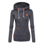 Damen-Sweatshirt mit Reißverschluss und schrägem Reißverschluss-Bombardina.de