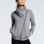 Asymmetrisches Damen-Sweatshirt mit Reißverschluss-Bombardina.de