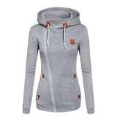 Damen-Sweatshirt mit Reißverschluss und schrägem Reißverschluss-Bombardina.de