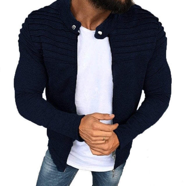Herren-Sweatshirt mit Reißverschluss und Ziernähten- Bombardina.de