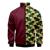 Herren-Sweatshirt mit Reißverschluss und geometrischen Mustern-Bombardina.de