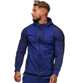 Herren-Sweatshirt mit Reißverschluss und Streifen an den Ärmeln-Bombardina.de