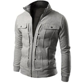 Herren-Sweatshirt mit Reißverschluss und Taschen-Bombardina.de