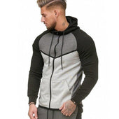 Dreifarbiges Herren-Sweatshirt mit Reißverschluss-Bombardina.de