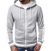 Herren-Sweatshirt mit Reißverschluss und weißem Besatz-Bombardina.de