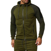Herren-Sweatshirt mit Reißverschluss und Streifen an den Ärmeln-Bombardina.de