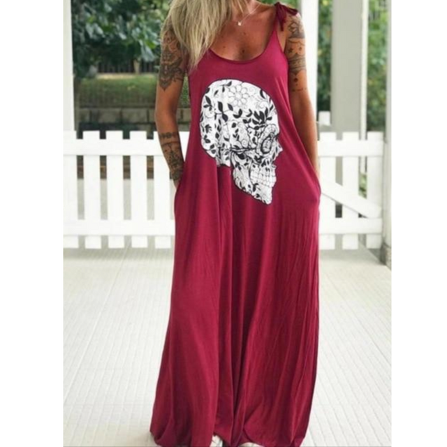 Maxikleid mit Totenkopfmotiv-Bombardina.de