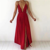 Maxikleid mit tiefem Ausschnitt-Bombardina.de