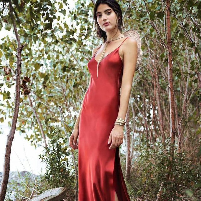 Maxikleid aus Satin-Bombardina.de