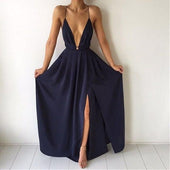 Maxikleid mit tiefem Ausschnitt-Bombardina.de