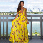 Maxikleid mit Blumenmotiv-Bombardina.de