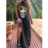Maxikleid mit Totenkopfmotiv-Bombardina.de