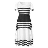 Gestreiftes Midikleid-Bombardina.de