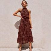 Midikleid mit Tupfenbindung-Bombardina.de