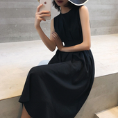 Midikleid mit Knöpfen an der Taille-Bombardina.de