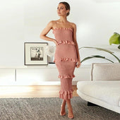 Midikleid mit Rüschen-Bombardina.de