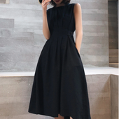 Midikleid mit Knöpfen an der Taille-Bombardina.de