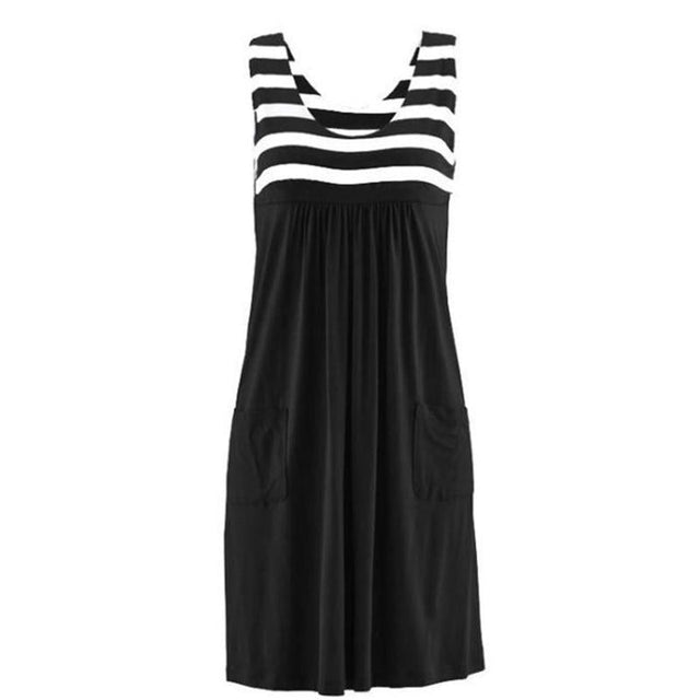 Gestreiftes Midikleid-Bombardina.de