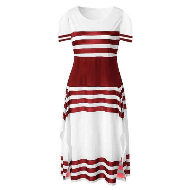 Gestreiftes Midikleid-Bombardina.de