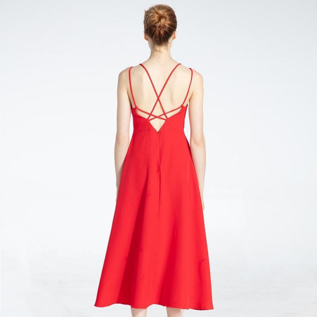 Midikleid mit gekreuzten Trägern-Bombardina.de