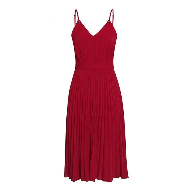 Midikleid mit plissiertem Saum-Bombardina.de