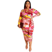 Midikleid mit Muster-Bombardina.de