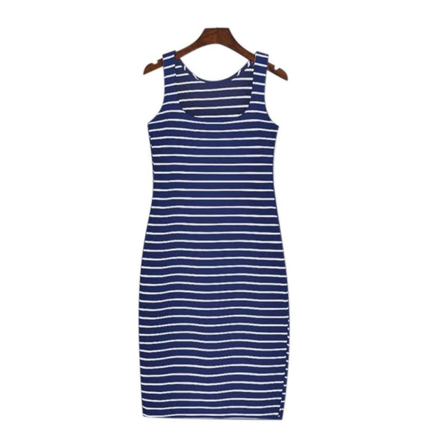 Gestreiftes Midikleid-Bombardina.de