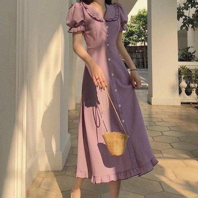 Midikleid mit dekorativem Kragen-Bombardina.de