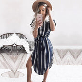 Midikleid mit asymmetrischem Saum-Bombardina.de