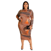 Midikleid mit Muster-Bombardina.de