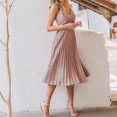 Midikleid mit plissiertem Saum-Bombardina.de