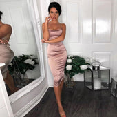 Midikleid aus glänzendem Material-Bombardina.de
