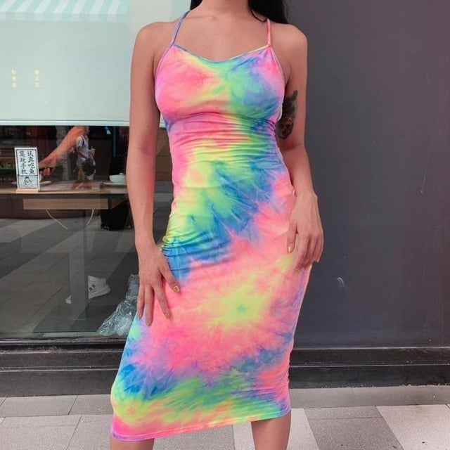 Midikleid mit Krawattenmotiv dye-Bombardina.de