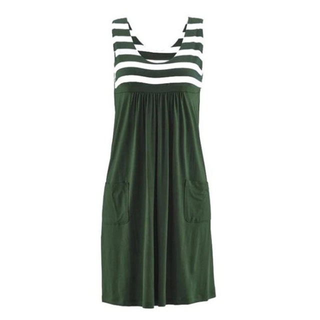 Gestreiftes Midikleid-Bombardina.de