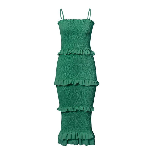 Midikleid mit Rüschen-Bombardina.de